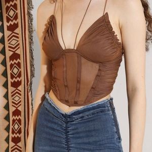 Adika brown crop top